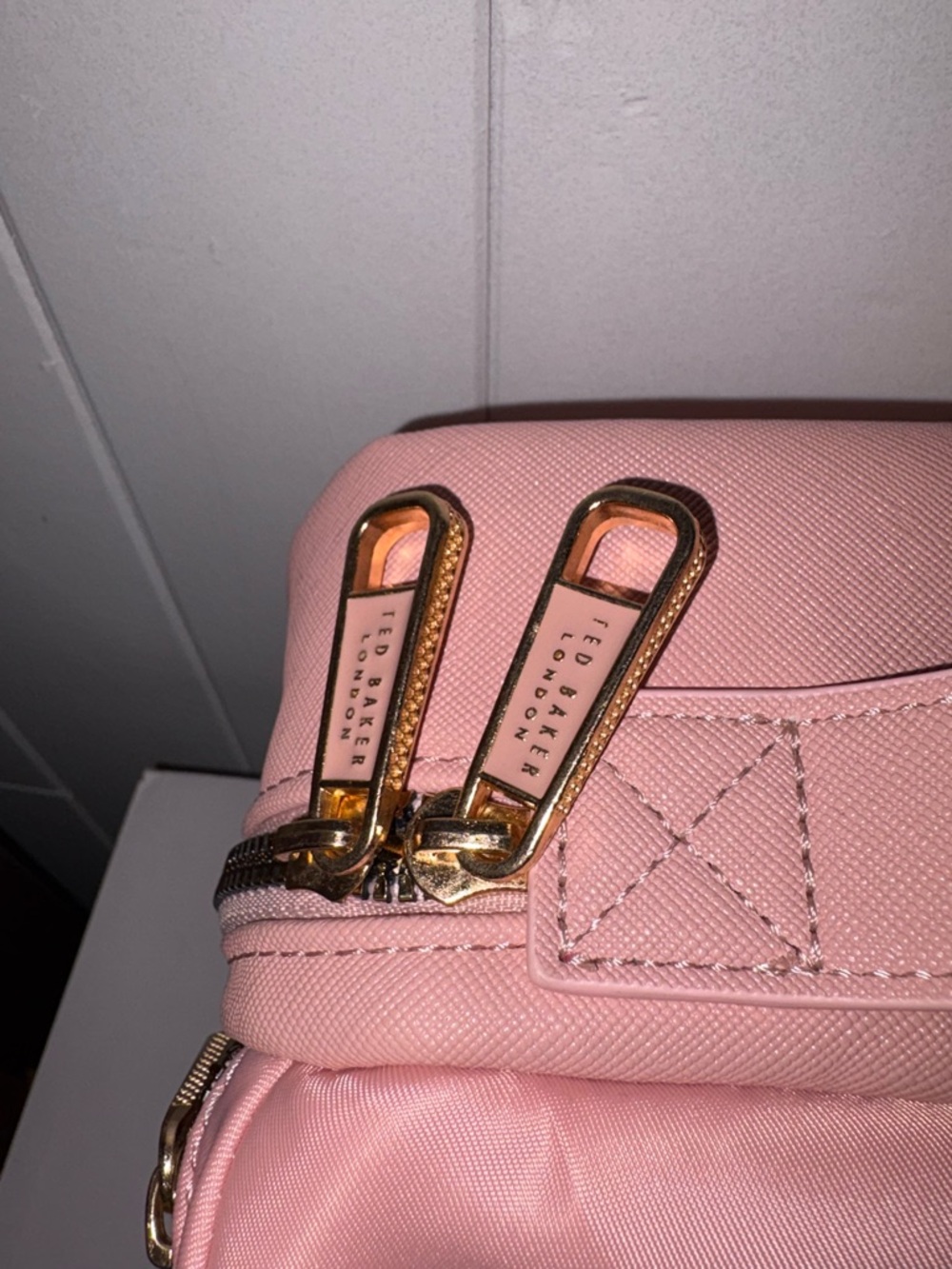 Ted Baker Blush Pink Satin Travel Makeup Pouch - Picture 6 of 7